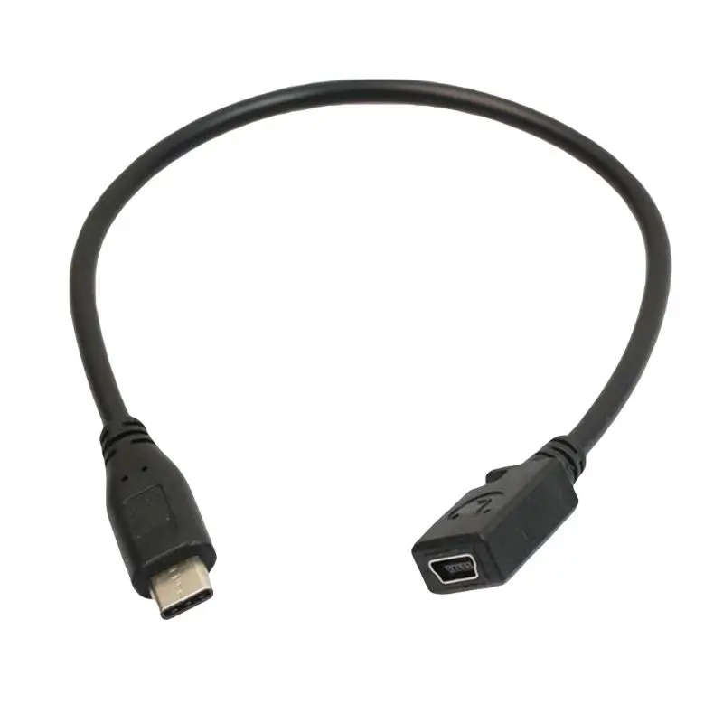30CM Black Type C USB 3.1 Male to 5Pin Mini USB Female Charging Data Sync Cable Cord Line Adapter Converter
30CM Black Type C USB 3.1 Male to 5Pin Mini USB Female Charging Data Sync Cable Cord Line Adapter Converter