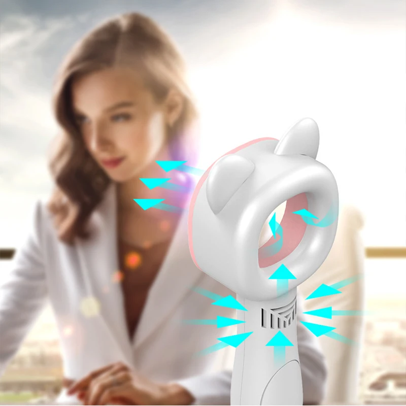 3 Gear Cute USB Rechargeable Fan Portable Bladeless Fan Handheld Mini Cooler No Leaf Handy Cooling Fan Outdoor home
3 Gear Cute USB Rechargeable Fan Portable Bladeless Fan Handheld Mini Cooler No Leaf Handy Cooling Fan Outdoor home