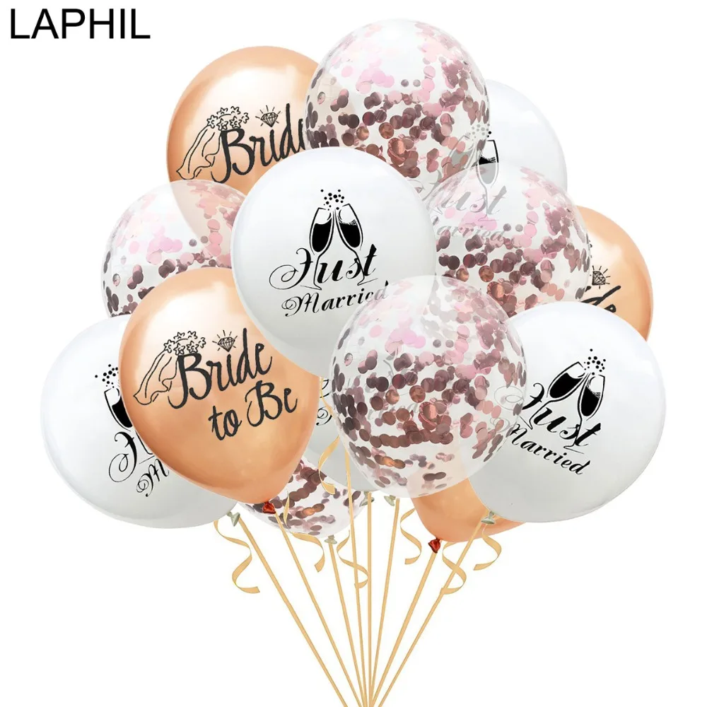 

LAPHIL Bride To Be Latex Confetti Balloons Just Married Wedding Decorations Team Bridal Shower Hen Bachelorette Party Decoration