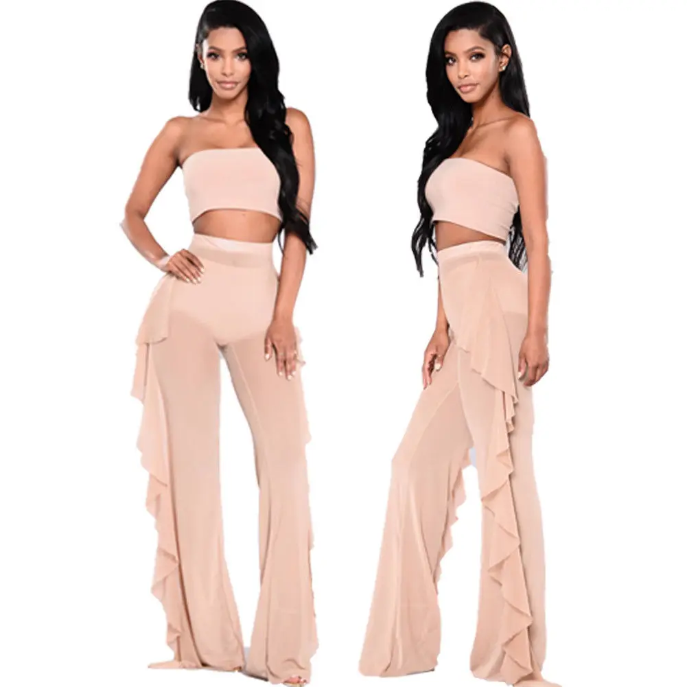 Fashion Casual Women High Waist See Through Flared Leg Mesh Summer Beach Long Pants Trouser Blue Red Yellow Apricot 
Fashion Casual Women High Waist See Through Flared Leg Mesh Summer Beach Long Pants Trouser Blue Red Yellow Apricot