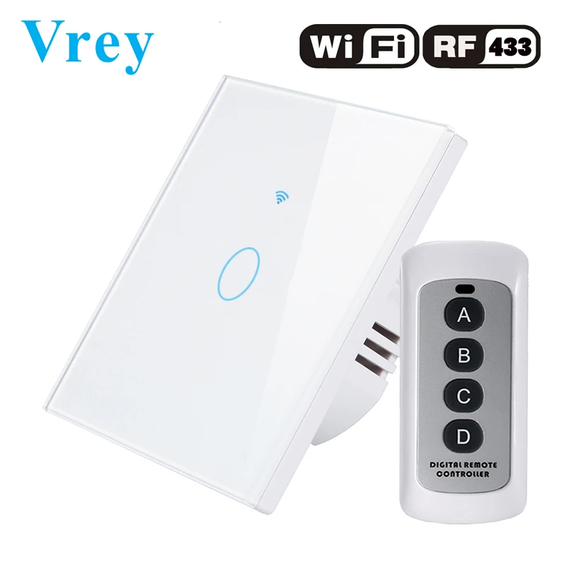 Vrey WIFI Smart Touch Switch,APP Wireless Remote Light touch Wall Switch,Crystal Glass Panel,Works With Alexa Google Home
Vrey WIFI Smart Touch Switch,APP Wireless Remote Light touch Wall Switch,Crystal Glass Panel,Works With Alexa Google Home
