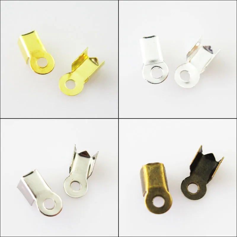 New 200Pcs Fold Over End Cord Crimp Bead Caps 4x9mm Gold Silver Dull Silver Bronze Plated
New 200Pcs Fold Over End Cord Crimp Bead Caps 4x9mm Gold Silver Dull Silver Bronze Plated