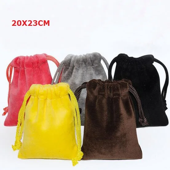 High Quality 20x23CM Black/Pink/Grey/Coffee/Yellow Makeup Jewelry Packing Bag Big Drawstring Soft Velvet Pouch Gift Bags
High Quality 20x23CM Black/Pink/Grey/Coffee/Yellow Makeup Jewelry Packing Bag Big Drawstring Soft Velvet Pouch Gift Bags