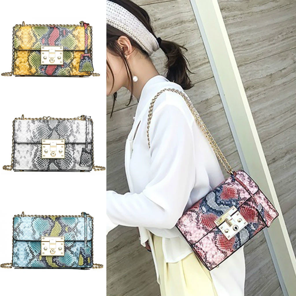 Famous Brand Snake Skin Printing Square Bags Women Retro Serpentine Crossbody Messenger Single Shoulder Female Handle Chain Bag
Famous Brand Snake Skin Printing Square Bags Women Retro Serpentine Crossbody Messenger Single Shoulder Female Handle Chain Bag