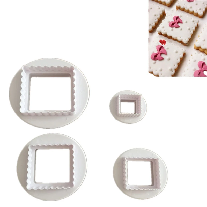 4 Pcs/Set Food Grade Plastic Square Shape Cookie Mold Cutter Cake Printing Fondant Cutter Mould Cake Decorating Tools
4 Pcs/Set Food Grade Plastic Square Shape Cookie Mold Cutter Cake Printing Fondant Cutter Mould Cake Decorating Tools