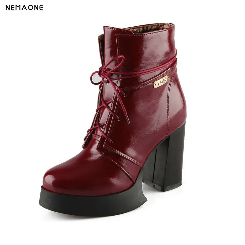 NEMAONE Ankle Boots Women Platform High Heels Female Lace Up Shoes Woman Buckle Short Boot Casual Ladies Footwear Plus Size
NEMAONE Ankle Boots Women Platform High Heels Female Lace Up Shoes Woman Buckle Short Boot Casual Ladies Footwear Plus Size