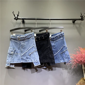 Women Denim Skirts New Spring Summer Fashion High Waist Irregular Short A-line Skirt All-match Slim Hip Female Jeans Skirts
Women Denim Skirts New Spring Summer Fashion High Waist Irregular Short A-line Skirt All-match Slim Hip Female Jeans Skirts