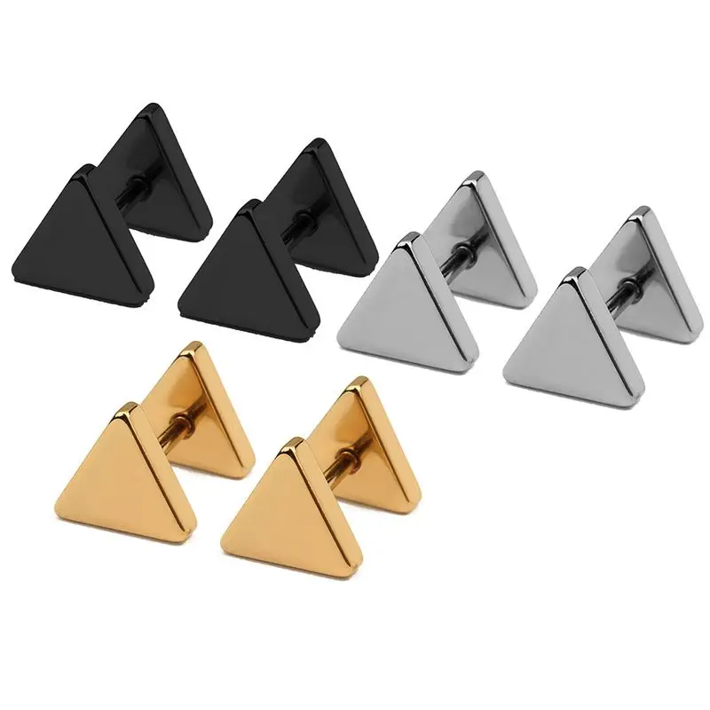 1Pair New Fashion Punk Black Silver Gold Color Western Geometric Triangle Stud Earrings For Women Girls Gifts Jewelry Orecchini
1Pair New Fashion Punk Black Silver Gold Color Western Geometric Triangle Stud Earrings For Women Girls Gifts Jewelry Orecchini