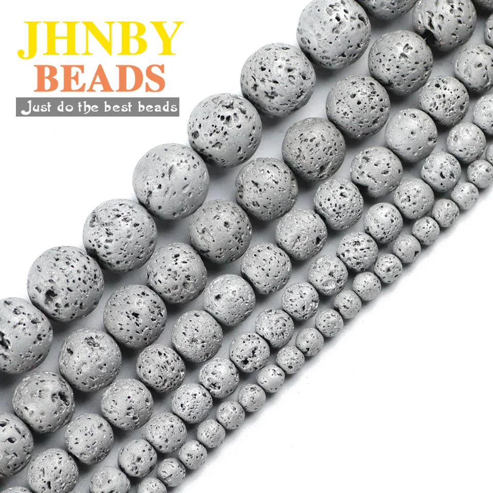 JHNBY Silver color plating Natural Lava Stone 4/6/8/10/12MM Round Loose beads for Men Jewelry bracelets&necklace DIY Accessories
JHNBY Silver color plating Natural Lava Stone 4/6/8/10/12MM Round Loose beads for Men Jewelry bracelets&necklace DIY Accessories