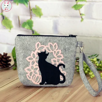 Cat shaped Non-woven fabric Gray Felt DIY craft Kit bag for Sewing wallet Card package 15*12cm handmade felt fabric
Cat shaped Non-woven fabric Gray Felt DIY craft Kit bag for Sewing wallet Card package 15*12cm handmade felt fabric