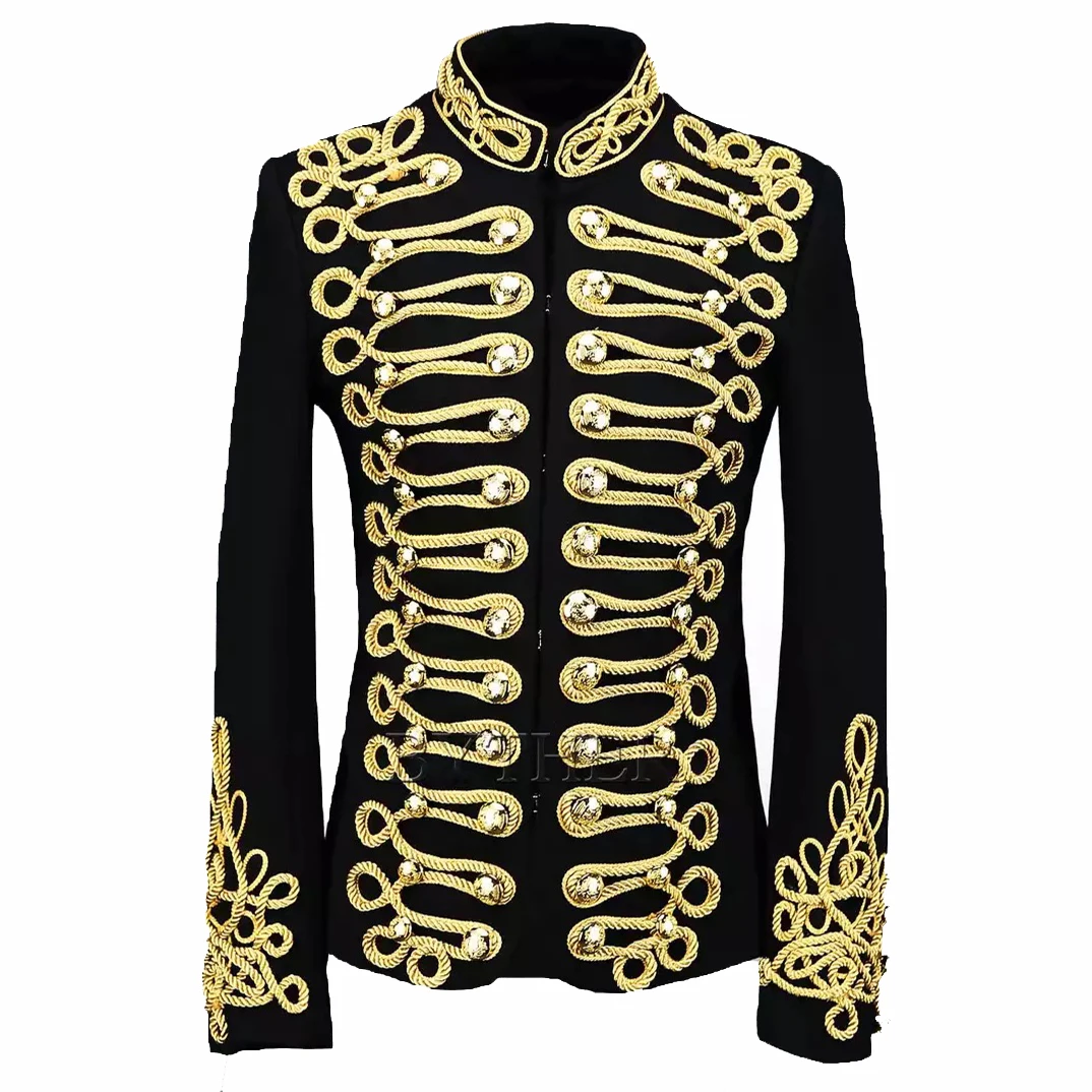 Black Nightclub Men Singer Host Costume European Style C Studio Stage Wears Gold Line Decoration Jacket Coat Men Stylish Blazer
Black Nightclub Men Singer Host Costume European Style C Studio Stage Wears Gold Line Decoration Jacket Coat Men Stylish Blazer