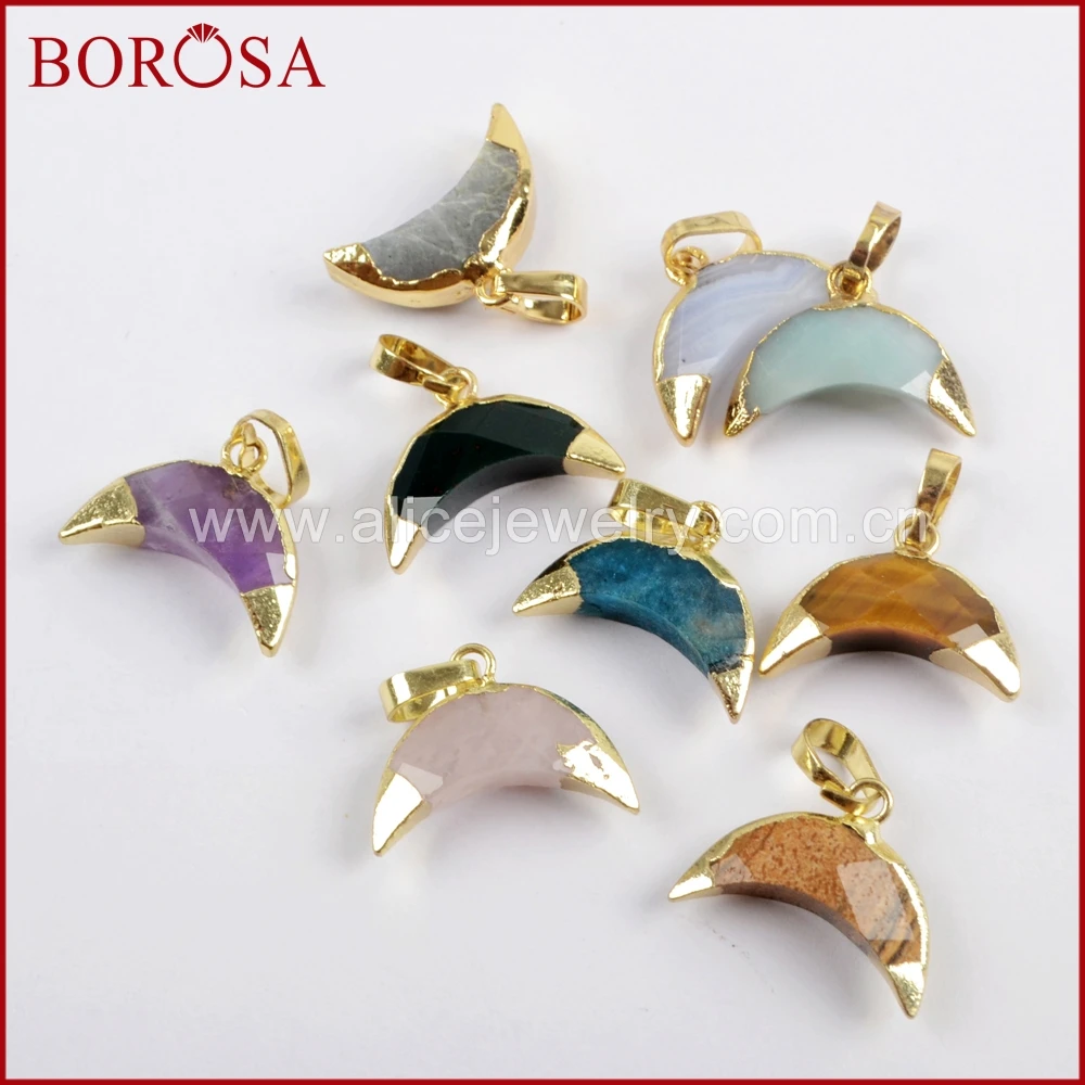 BOROSA Crescent Necklace Pendant 10PCS Gems stones Pendant Multi Color DIY for Women Necklace Making Wholesale WX1030
BOROSA Crescent Necklace Pendant 10PCS Gems stones Pendant Multi Color DIY for Women Necklace Making Wholesale WX1030