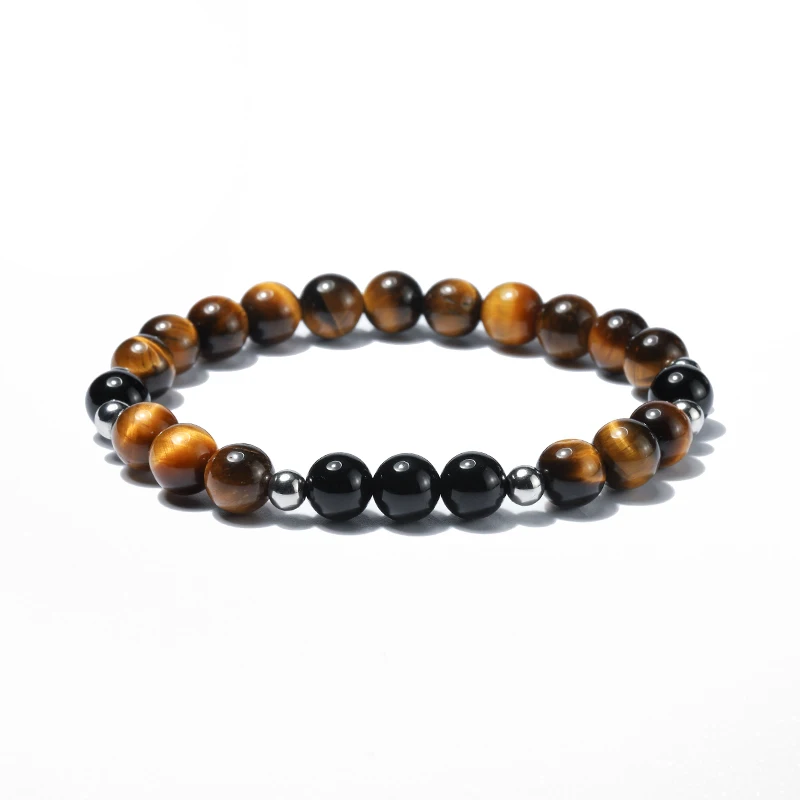 Fashion tiger eye stone and black onyx Simple Bracelets stainless steel beads bracelet for men jewelry gift
Fashion tiger eye stone and black onyx Simple Bracelets stainless steel beads bracelet for men jewelry gift