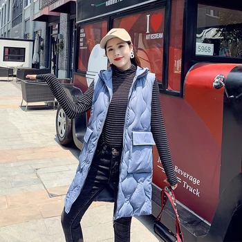 2019 New Winter Long vest women Fashion Turn-down collar big pocket for female Casual solid sleevless cotton padded jacket coat
2019 New Winter Long vest women Fashion Turn-down collar big pocket for female Casual solid sleevless cotton padded jacket coat