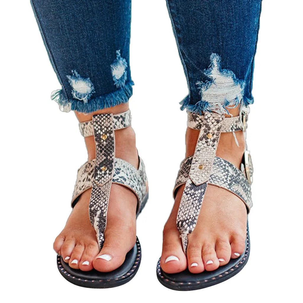 SAGACE Bohemian Open Toe Snake Pattern Sandals Women Summer Buckle Strap Roman Sandals Flats Clip Toe Mixed Colors Shallow Shoe
SAGACE Bohemian Open Toe Snake Pattern Sandals Women Summer Buckle Strap Roman Sandals Flats Clip Toe Mixed Colors Shallow Shoe