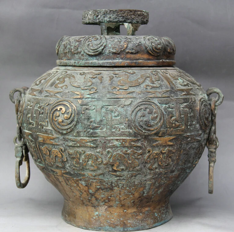 S5589 3" Old Chinese dynasty Bronze food vessel handle Beast Pot Jar Crock kettle D0318
S5589 3" Old Chinese dynasty Bronze food vessel handle Beast Pot Jar Crock kettle D0318