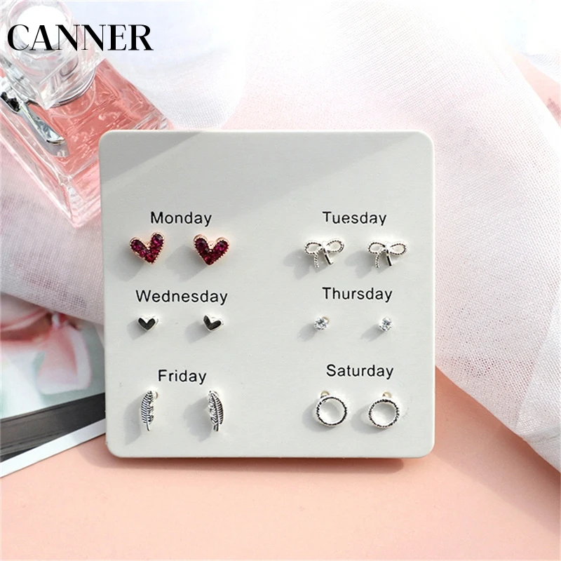 CANNER Cute Simple Earrings Set for Women Fashion Jewelry 6 Pairs/set Mixed One Week Earring Star Heart Lips Shape Rhinestone R4
CANNER Cute Simple Earrings Set for Women Fashion Jewelry 6 Pairs/set Mixed One Week Earring Star Heart Lips Shape Rhinestone R4