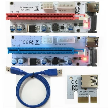 300set White PCI-E Riser 008 Express 1X 4x 8x 16x Extender PCI E USB Riser Card Adapter 008S SATA 15 pin for BTC Mining Miner
300set White PCI-E Riser 008 Express 1X 4x 8x 16x Extender PCI E USB Riser Card Adapter 008S SATA 15 pin for BTC Mining Miner
