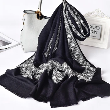 Autumn Winter 100% Wool Scarf Shawls Wraps For Women Solid Embroidery Warm Wool Scarves For Female Ladies Scarf Neckerchief
Autumn Winter 100% Wool Scarf Shawls Wraps For Women Solid Embroidery Warm Wool Scarves For Female Ladies Scarf Neckerchief
