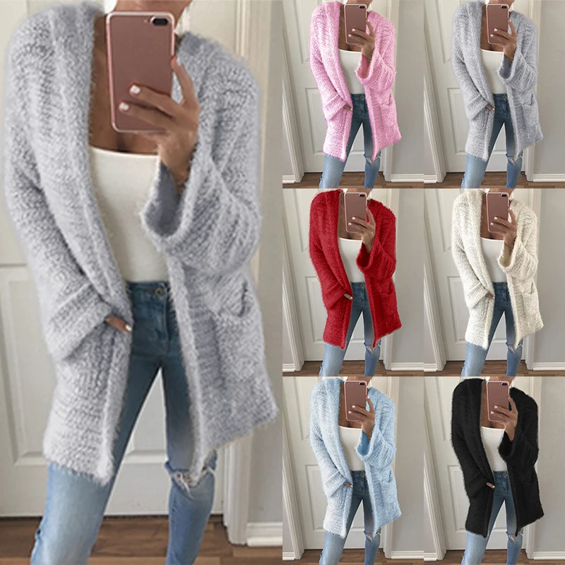 Autumn winter Warm Women Casual Long Knitted Hooded Sweater Loose Cardigan Outwear With Pocket Ladies Open Stitch Sweater
Autumn winter Warm Women Casual Long Knitted Hooded Sweater Loose Cardigan Outwear With Pocket Ladies Open Stitch Sweater