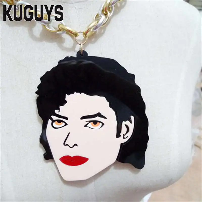 KUGUYS Fashion Acrylic Jewelry Custom Women Michael Jackson Large Pendant Necklace for Mens Link Chain HipHop Rock Necklaces
KUGUYS Fashion Acrylic Jewelry Custom Women Michael Jackson Large Pendant Necklace for Mens Link Chain HipHop Rock Necklaces