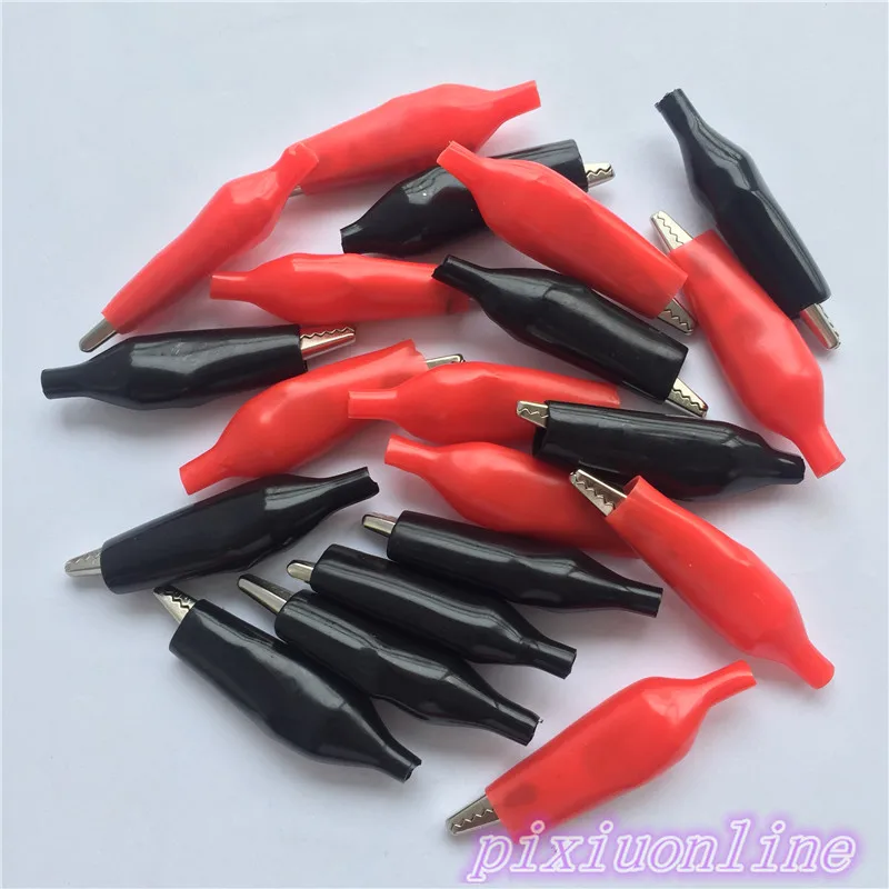 20pc 45MM Metal Alligator Clip G100Y Crocodile Electrical Clamp Testing Probe Meter Black Red Plastic Cover High Quality On Sale
20pc 45MM Metal Alligator Clip G100Y Crocodile Electrical Clamp Testing Probe Meter Black Red Plastic Cover High Quality On Sale