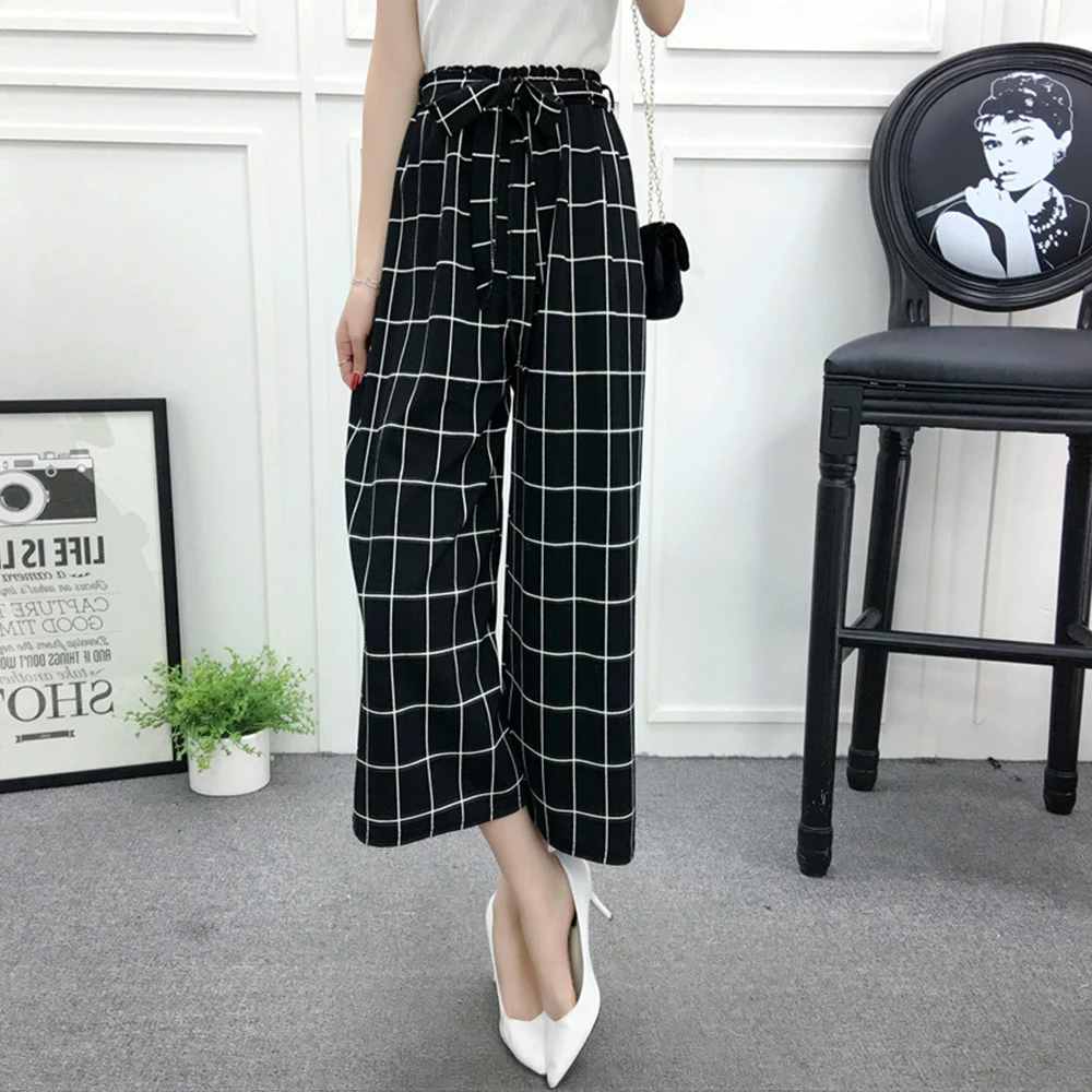 Stripe Wide Leg Pants Women Elegant Black Plaid High Waist Loose Calf-Length Harem Pants Korean Office Ladies Palazzo Trousers
Stripe Wide Leg Pants Women Elegant Black Plaid High Waist Loose Calf-Length Harem Pants Korean Office Ladies Palazzo Trousers