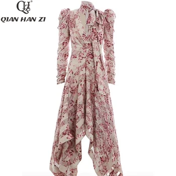 Qian Han Zi fashion Designer Autumn Runway Dress Women's V-Neck Sexy Print Patchwork Lace Slim Asymmetrical long Beach Dress
Qian Han Zi fashion Designer Autumn Runway Dress Women's V-Neck Sexy Print Patchwork Lace Slim Asymmetrical long Beach Dress
