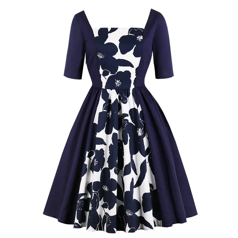 Elegant Womens Printing Swing Dress Half Sleeve Slash Neck A-line Dress 50s 60s Vintage Housewife Rockabilly Party Dresses New
Elegant Womens Printing Swing Dress Half Sleeve Slash Neck A-line Dress 50s 60s Vintage Housewife Rockabilly Party Dresses New