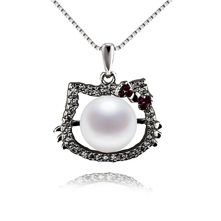 SNH Hello kitty new 925 sterling silver genuine freshwater pearl pendant necklace AAA natural 8mm button white pearl jewelry
SNH Hello kitty new 925 sterling silver genuine freshwater pearl pendant necklace AAA natural 8mm button white pearl jewelry