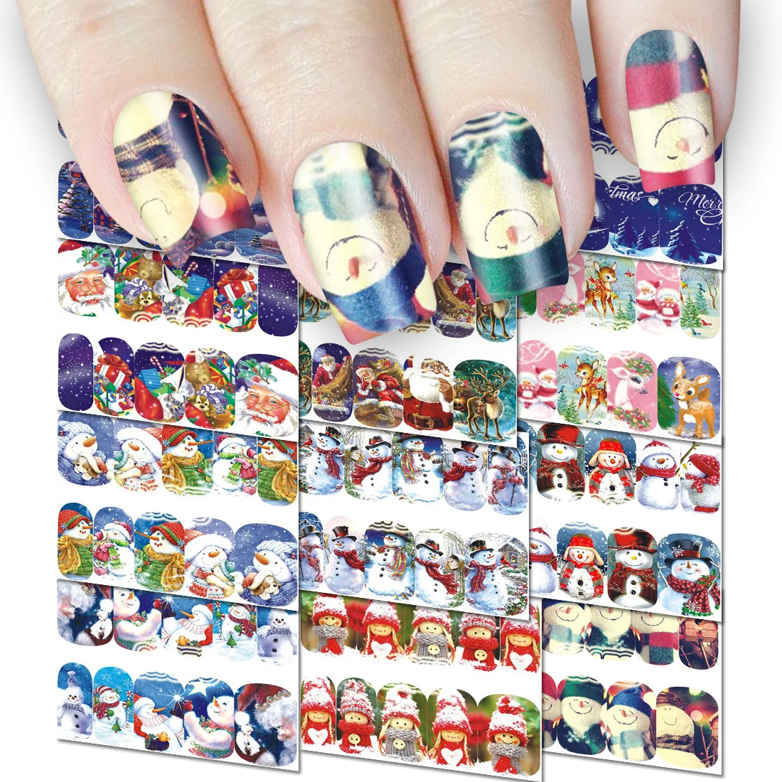 Santa Claus Snowman Deer Designs Xmas Eve Nail Art Accessoires Decoration 12 Sheets Christmas Water Decal Navidad Nail sticker
Santa Claus Snowman Deer Designs Xmas Eve Nail Art Accessoires Decoration 12 Sheets Christmas Water Decal Navidad Nail sticker