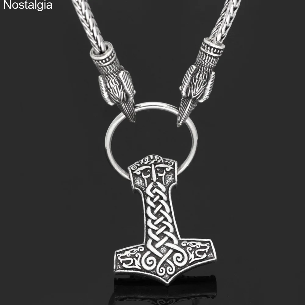 Norse Thor Hammer Odin Mjolnir Men Pendant Raven Heads Metal Leather Chain Sautoir Femme Long Viking Necklace
Norse Thor Hammer Odin Mjolnir Men Pendant Raven Heads Metal Leather Chain Sautoir Femme Long Viking Necklace