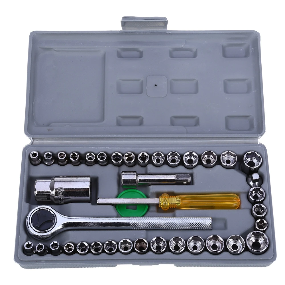 40pcs Socket Wrench Set Precision Sleeve Screwdriver Hardware Kit Automobile Motorcycle Professional Repair Tool Box Set Case
40pcs Socket Wrench Set Precision Sleeve Screwdriver Hardware Kit Automobile Motorcycle Professional Repair Tool Box Set Case