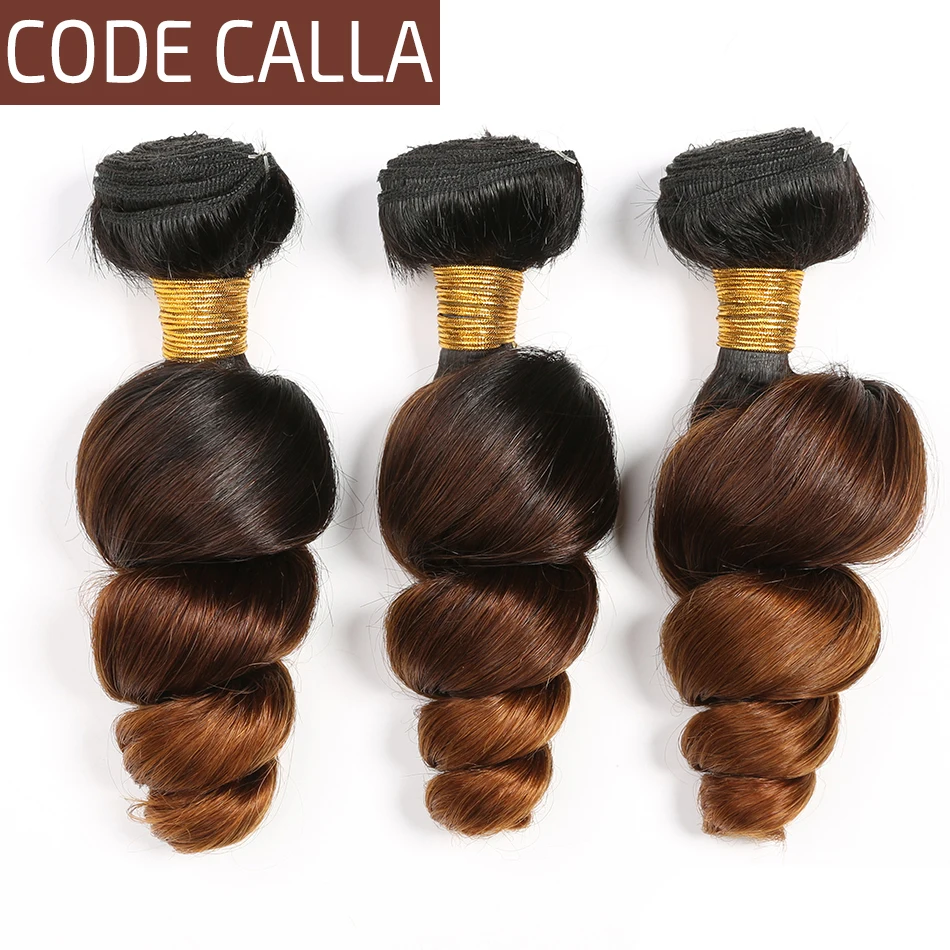 Code Calla Peruvian Ombre Color Loose Wave Remy Hair Bundles 3 Pieces 100% Human Hair Weaving Extensions Double Weft 8-26Inch
Code Calla Peruvian Ombre Color Loose Wave Remy Hair Bundles 3 Pieces 100% Human Hair Weaving Extensions Double Weft 8-26Inch