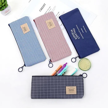1pc Simple Plaid Striped Canvas Pencil Bag Stationery Storage Pencil Bag Children Gift Stationery Office School Supplies
1pc Simple Plaid Striped Canvas Pencil Bag Stationery Storage Pencil Bag Children Gift Stationery Office School Supplies