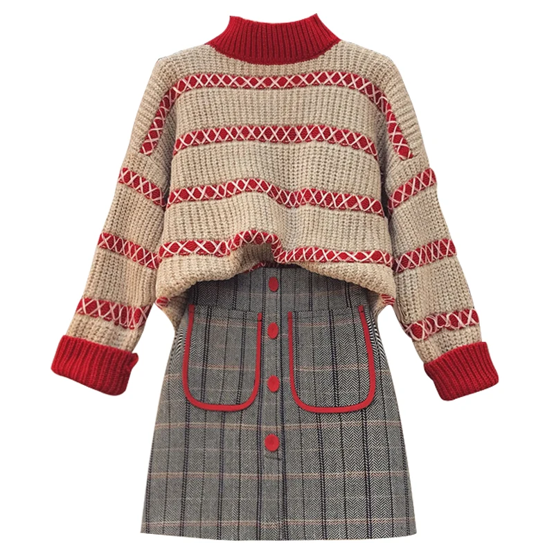 Large size high quality women's spring and autumn new two-piece fashion lazy sweater Mini playful short skirt goddess suit
Large size high quality women's spring and autumn new two-piece fashion lazy sweater Mini playful short skirt goddess suit