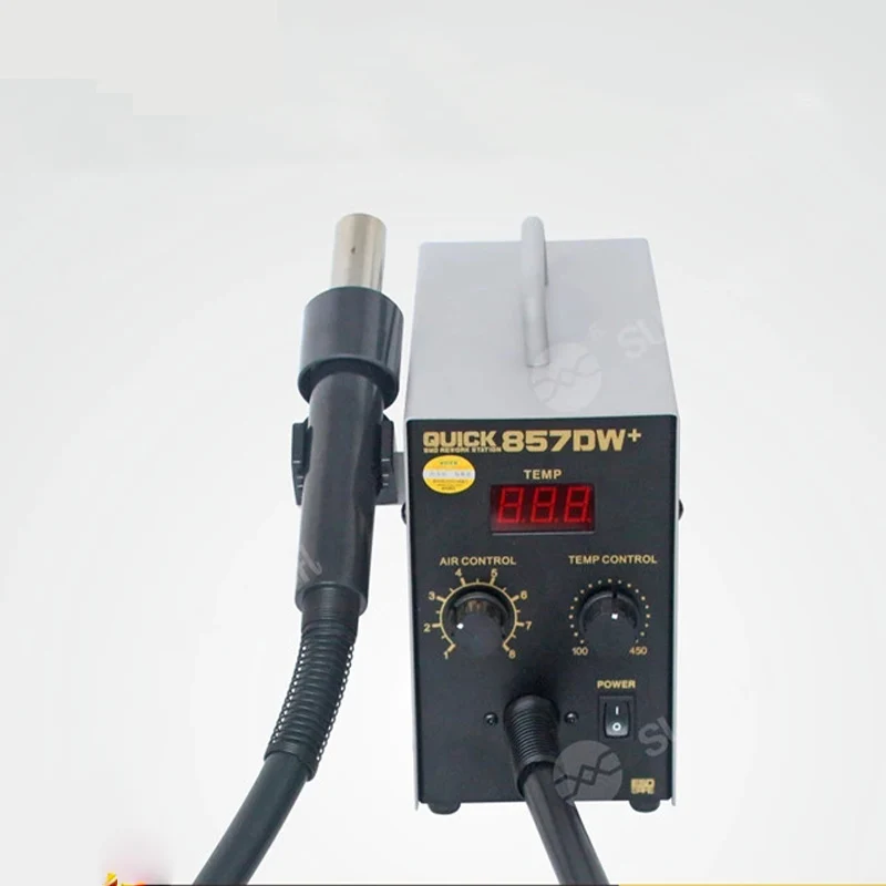 Original QUICK 857DW+ BGA Rework Station Digital Display Hot Air Gun Desoldering Station for BGA SMD CHIP PLCC Repair 110V 220V
Original QUICK 857DW+ BGA Rework Station Digital Display Hot Air Gun Desoldering Station for BGA SMD CHIP PLCC Repair 110V 220V