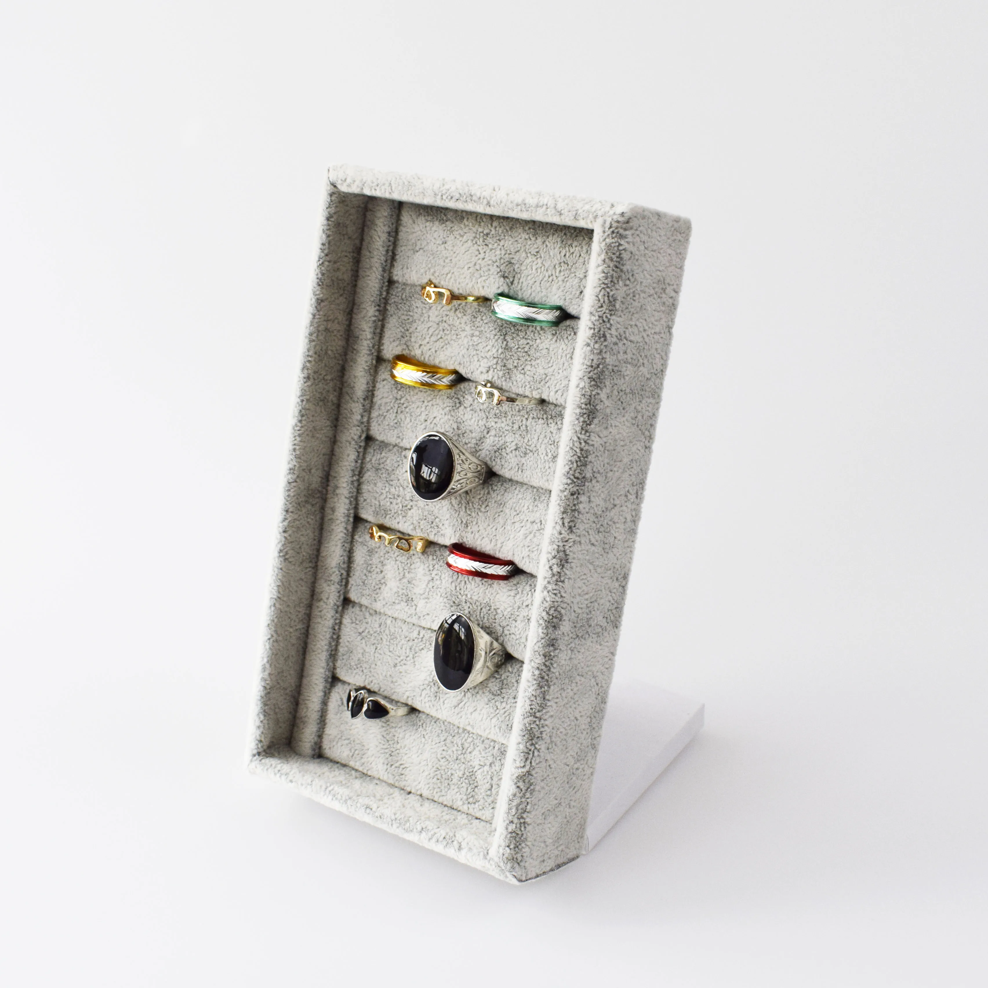 SZanbana Gray 7 Slots Velvet Ring Organizer Display Drawer Ring Storage bracelet Stands Showcase Jewelry Tray Storage Counter
SZanbana Gray 7 Slots Velvet Ring Organizer Display Drawer Ring Storage bracelet Stands Showcase Jewelry Tray Storage Counter