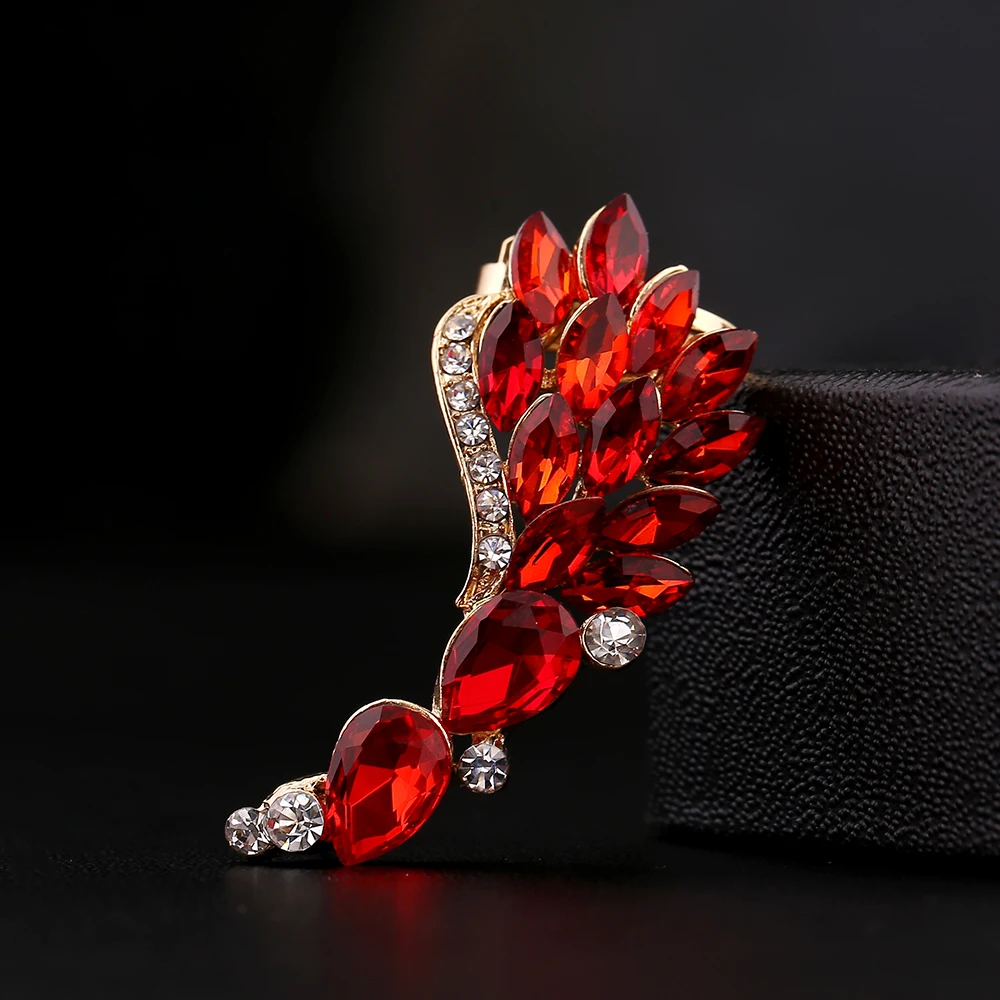 Fashion Women Gift Red Big Zircon Ear Cuff Beautiful Feather Wing Rhinestones Earcuff Phoenix tail Crystal Clip Earring
Fashion Women Gift Red Big Zircon Ear Cuff Beautiful Feather Wing Rhinestones Earcuff Phoenix tail Crystal Clip Earring