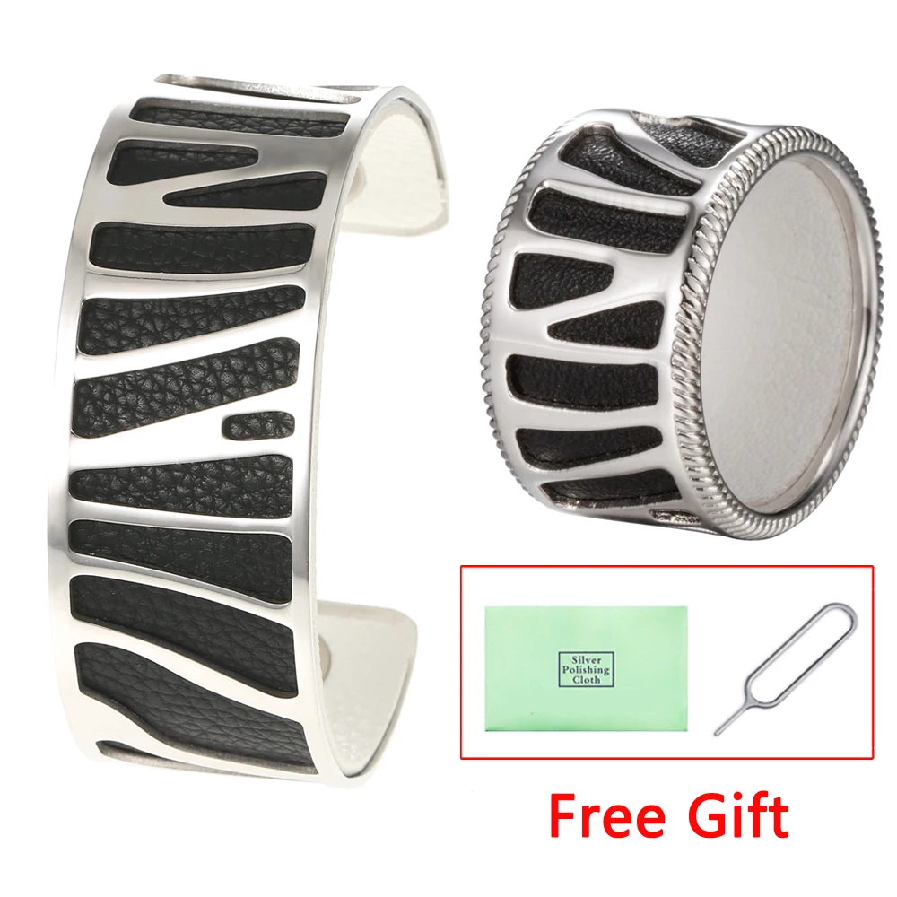 Legenstar Luxury Bracelet &Ring Jewelry Sets for Women Stainless Steel Bangle Silver Ring Reversible Leather DIY Jewelry
Legenstar Luxury Bracelet &Ring Jewelry Sets for Women Stainless Steel Bangle Silver Ring Reversible Leather DIY Jewelry