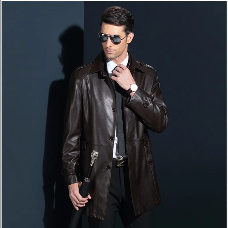 Autumn and Winter Leather Men's Jacket Stand Collar Men Long Leather Windbreaker Jacket Black/Brown Motorcycle Jacket Men,M-4XL
Autumn and Winter Leather Men's Jacket Stand Collar Men Long Leather Windbreaker Jacket Black/Brown Motorcycle Jacket Men,M-4XL