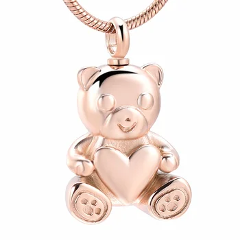 IJD10070-1 Cute Rose Gold Teddy Bear Pendant Necklace Stainless Steel Heart Memorial Urn Ashes Keepsake Jewelry
IJD10070-1 Cute Rose Gold Teddy Bear Pendant Necklace Stainless Steel Heart Memorial Urn Ashes Keepsake Jewelry