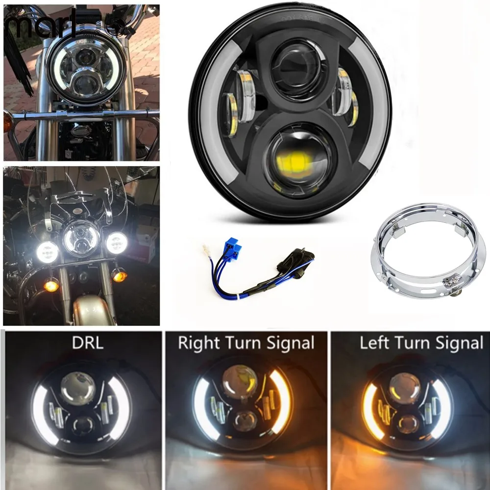 Marloo For Harley Davidson 7" LED Projector Daymaker Headlight White DRL Amber Signal Light W/ Mounting Bracket Harley Touring
Marloo For Harley Davidson 7" LED Projector Daymaker Headlight White DRL Amber Signal Light W/ Mounting Bracket Harley Touring