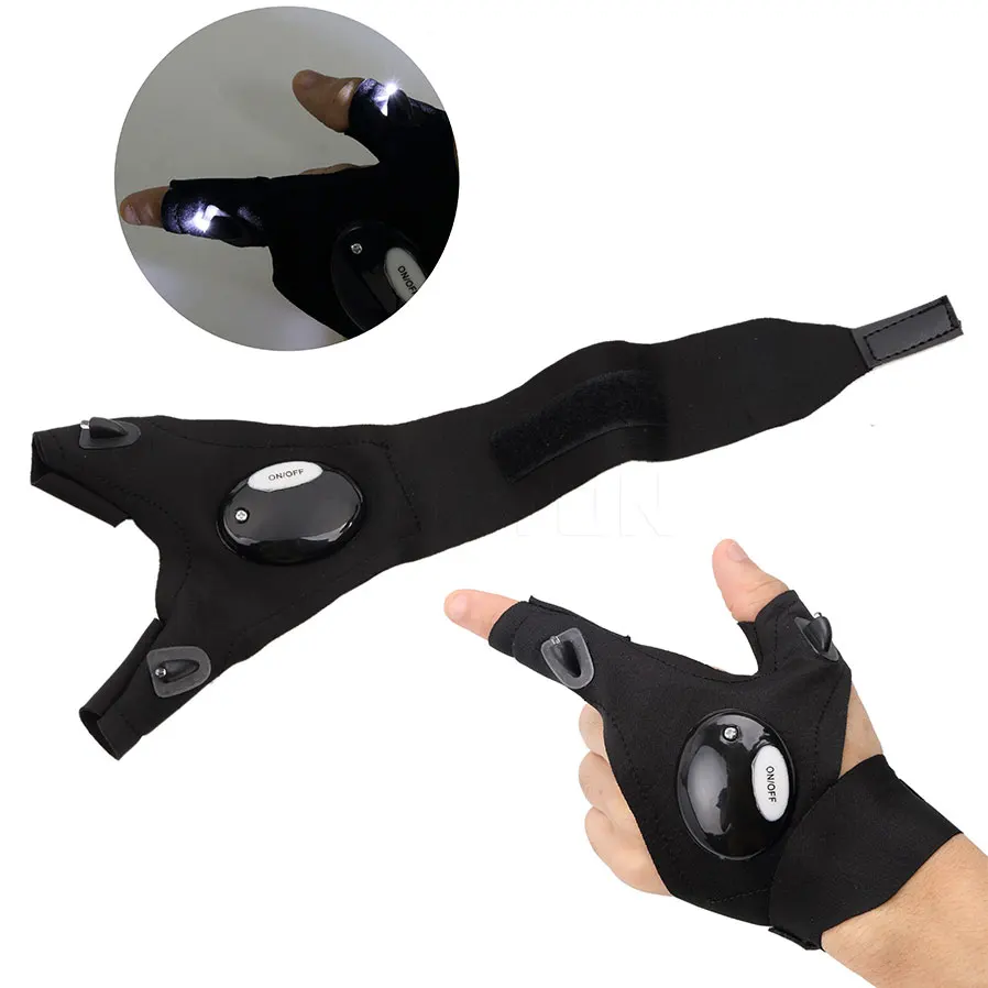 Fishing Magic Strap Fingerless Glove LED Flashlight Torch Cover Camping Hiking Lights Multipurpose Right/Left Hand
Fishing Magic Strap Fingerless Glove LED Flashlight Torch Cover Camping Hiking Lights Multipurpose Right/Left Hand
