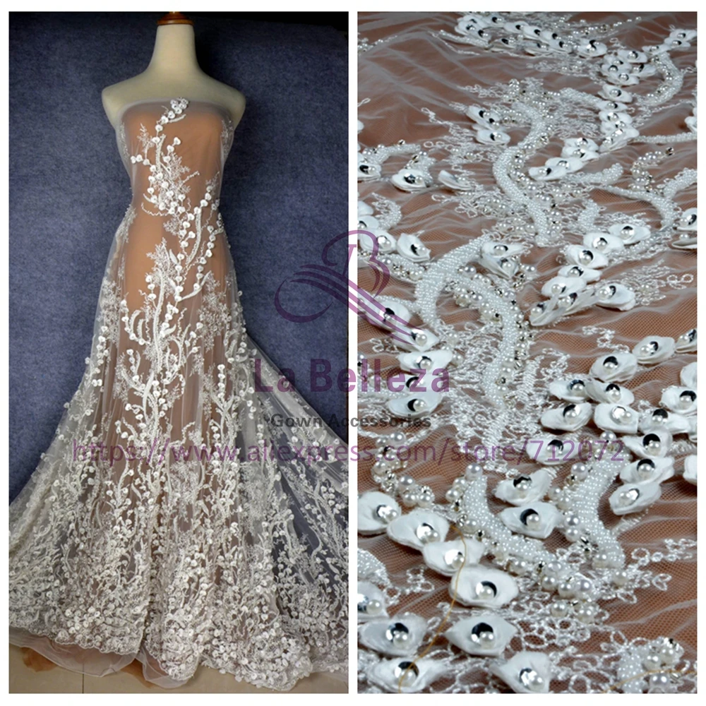 La Belleza New Off white/black/beige heavy 3D flowers handmade beading wedding/evening dress lace fabric SNDD1801 1 yard
La Belleza New Off white/black/beige heavy 3D flowers handmade beading wedding/evening dress lace fabric SNDD1801 1 yard