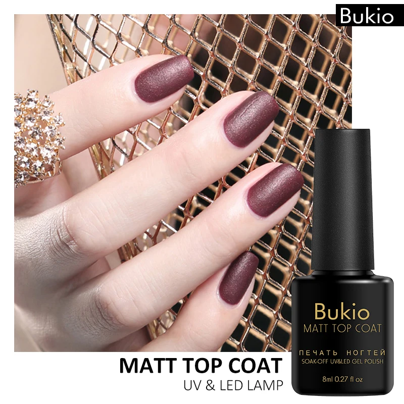 Bukio Matte Top Coat Полировка Для ногтей Гибридный Лаки Все для маникюра премьер полу