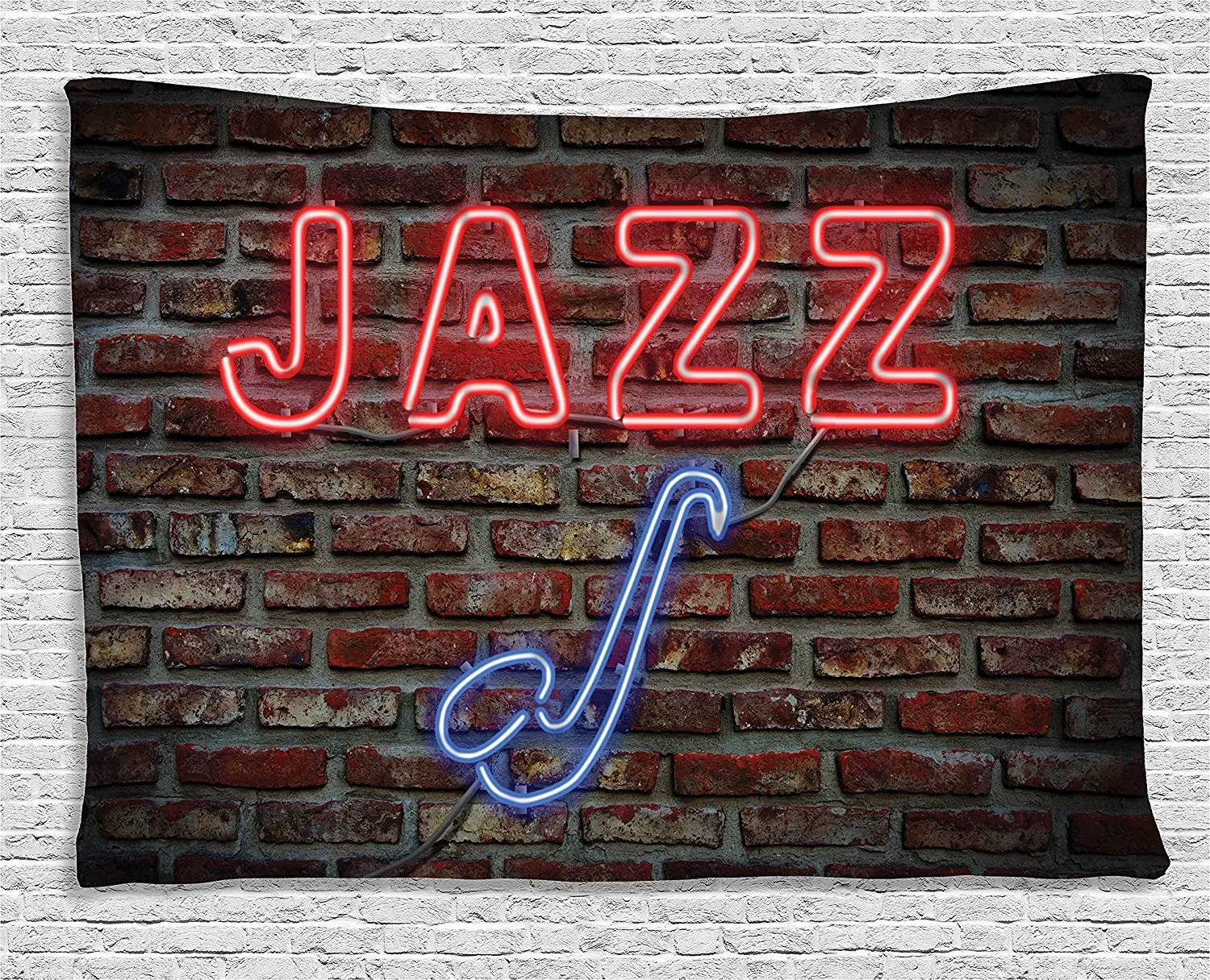 Music Tapestry Alluring Neon All Jazz Sign with Saxophone Instrument on Brick Wall Print Wall Hanging for Bedroom Living Room
Music Tapestry Alluring Neon All Jazz Sign with Saxophone Instrument on Brick Wall Print Wall Hanging for Bedroom Living Room