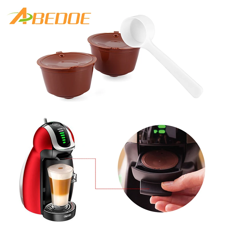 

ABEDOE 1pcs Reusable Coffee Capsule Plastic Refillable Dolce Gusto Capsules Compatible Nescafe Genio Piccolo Filter Baskets Cup