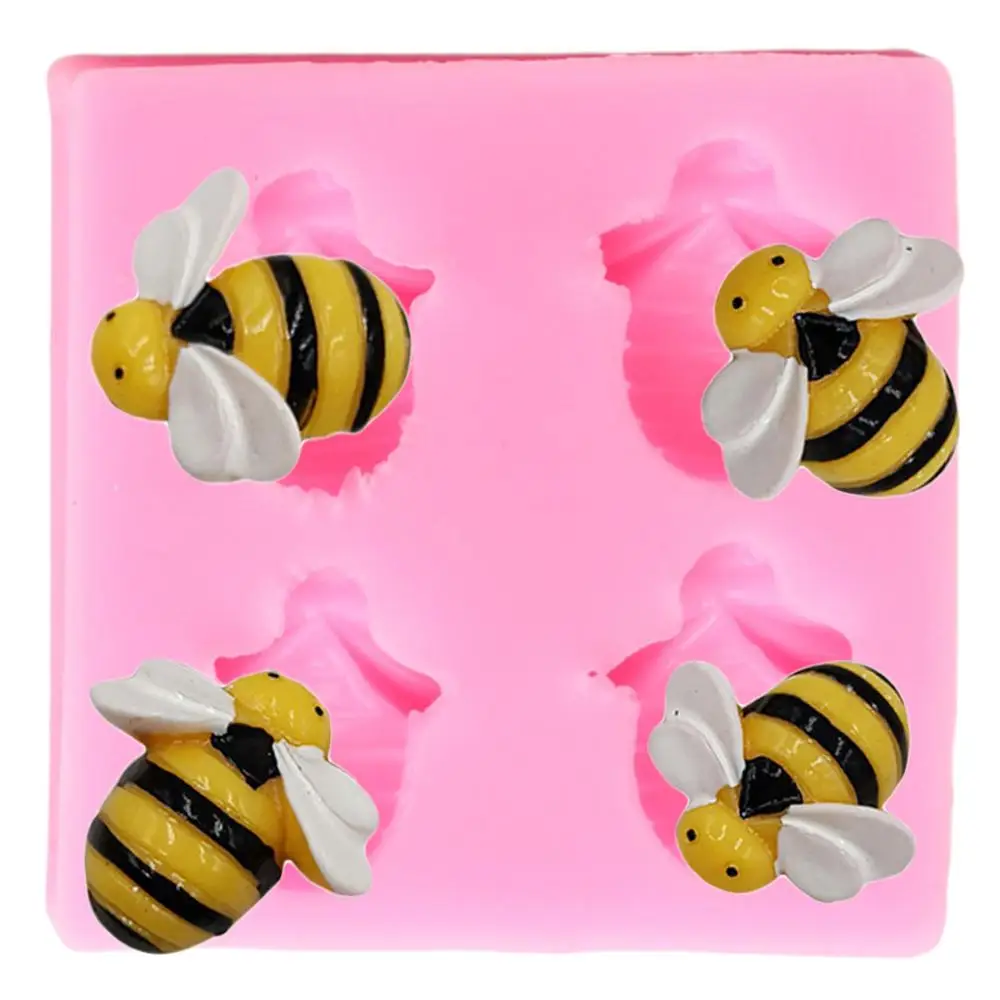 

3D Little Bee Fondant Silicone Mold Cupcake Topper DIY Cake Decorating Tools Kitchen Baking Chocolate Candy Gumpaste Moulds