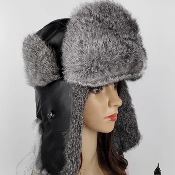 (TopFurMall) Real Rabbit Fur Bomber Hats Genuine Leather Cover Winter Warm Caps Fashion Ear Protector Headgear For Lovers LF4048
(TopFurMall) Real Rabbit Fur Bomber Hats Genuine Leather Cover Winter Warm Caps Fashion Ear Protector Headgear For Lovers LF4048